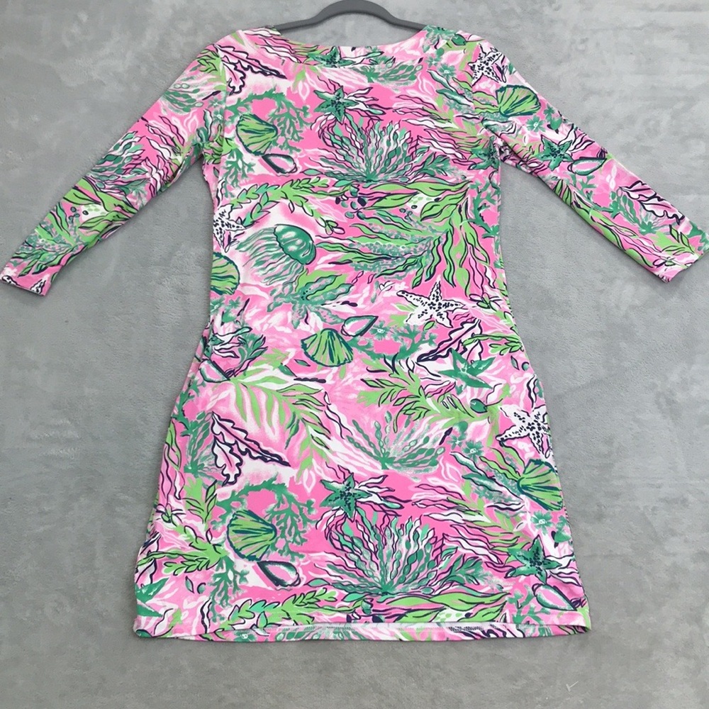 Banana Boat Pink Tropical Print 3/4 Sleeve Sun Dress XXL New